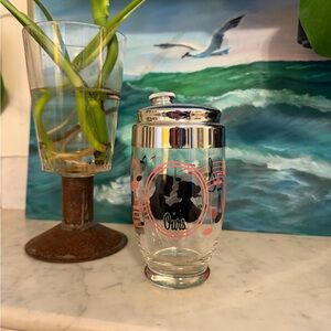 Vintage Glass Cocktail Shaker with Musical Design